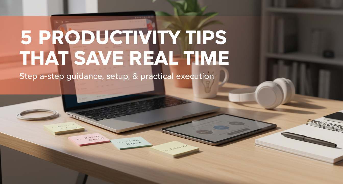 Editorial featured image for 5 Productivity Tips That Save Real Time