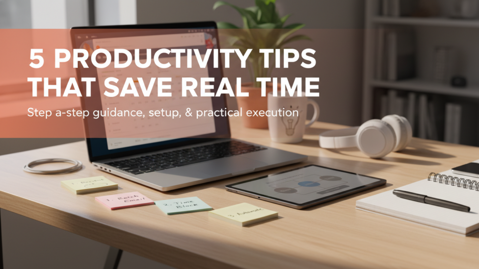 Editorial featured image for 5 Productivity Tips That Save Real Time
