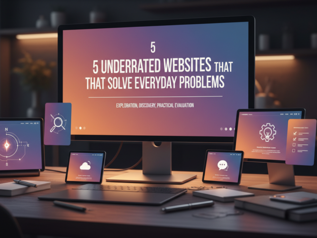Abstract illustration of digital pathways connecting various problem-solving concepts, symbolizing the discovery of underrated websites.