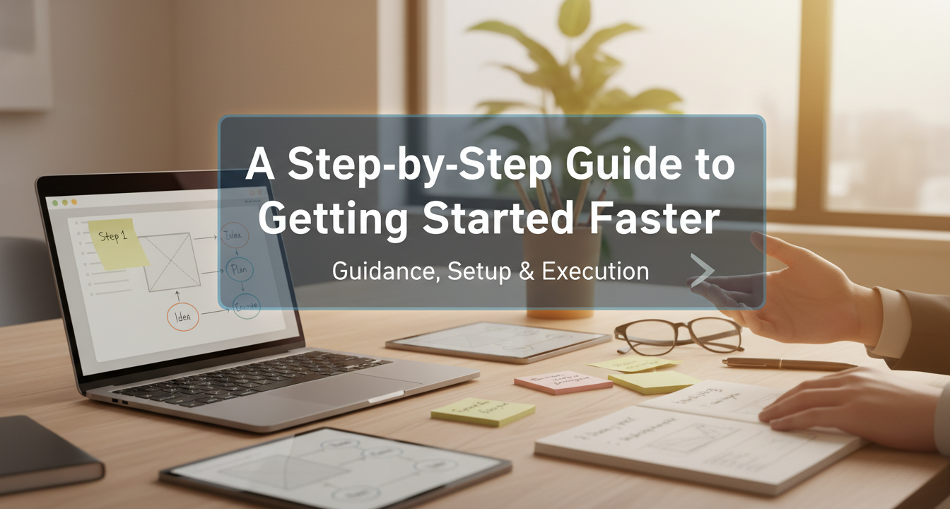 Person at a starting line, ready to begin, symbolizing quick and efficient progress.
