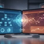 AI analyzing and comparing two software options