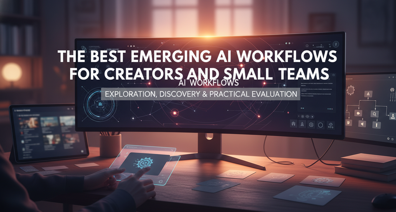 A small team of creators collaborating with AI interfaces, highlighting efficient workflows.