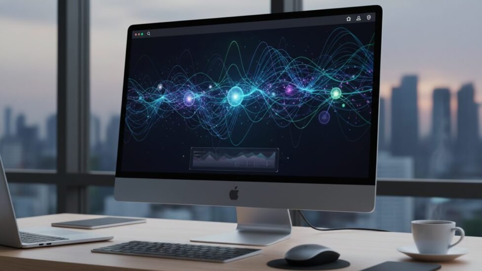 Abstract digital network representing information management