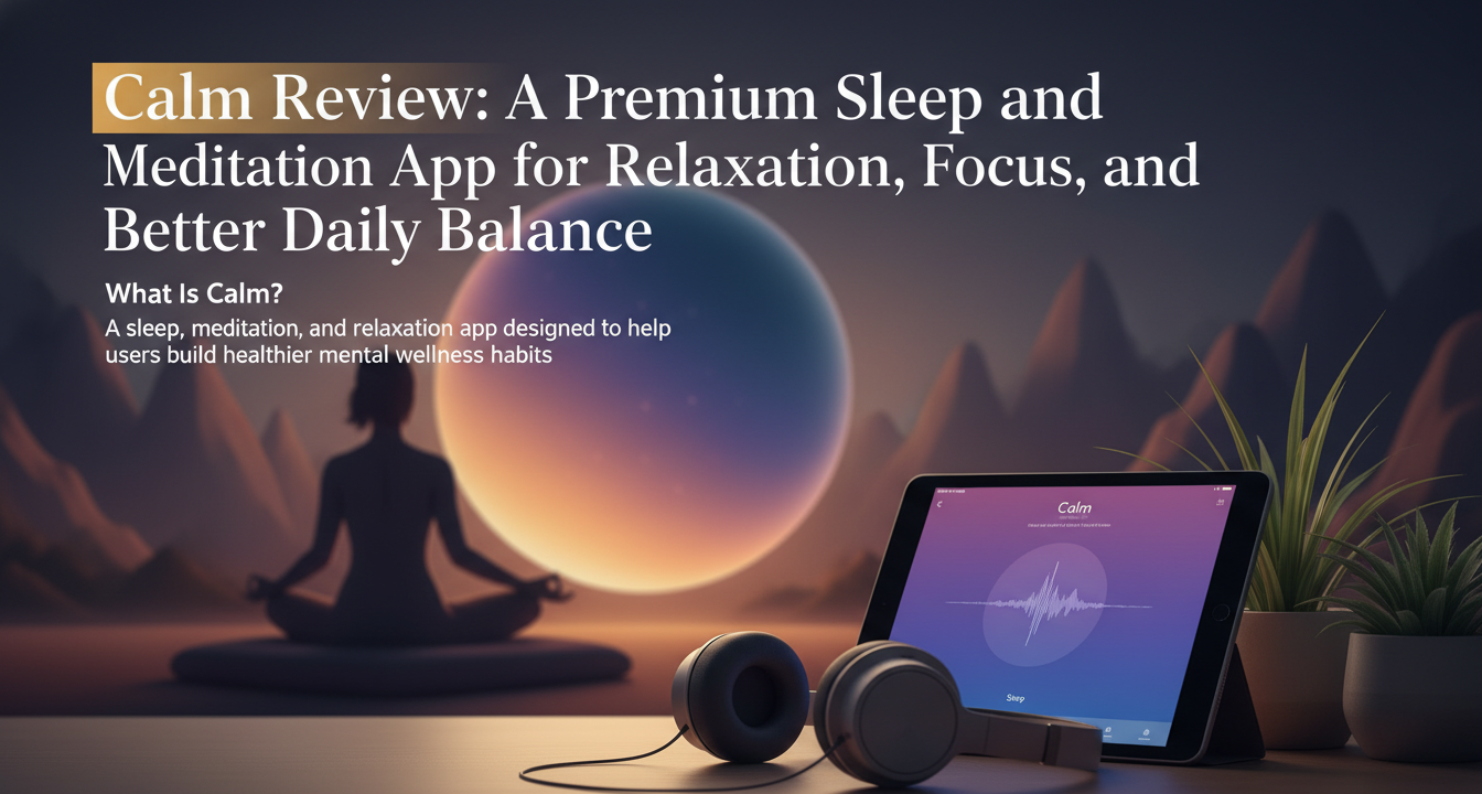 Editorial featured image for Calm Review: A Premium Sleep and Meditation App for Relaxation, Focus, and Better Daily Balance