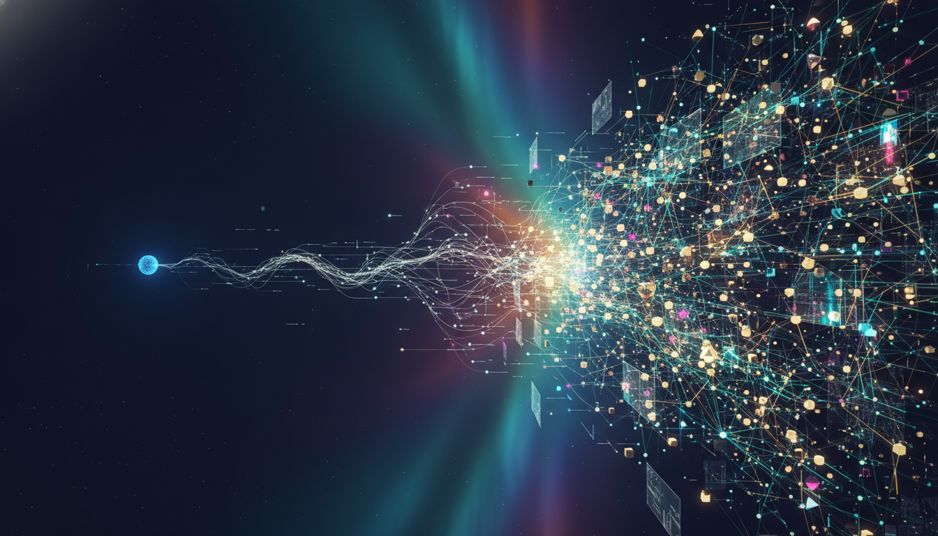 Person discerning useful AI apps amidst a complex digital interface supporting image 3