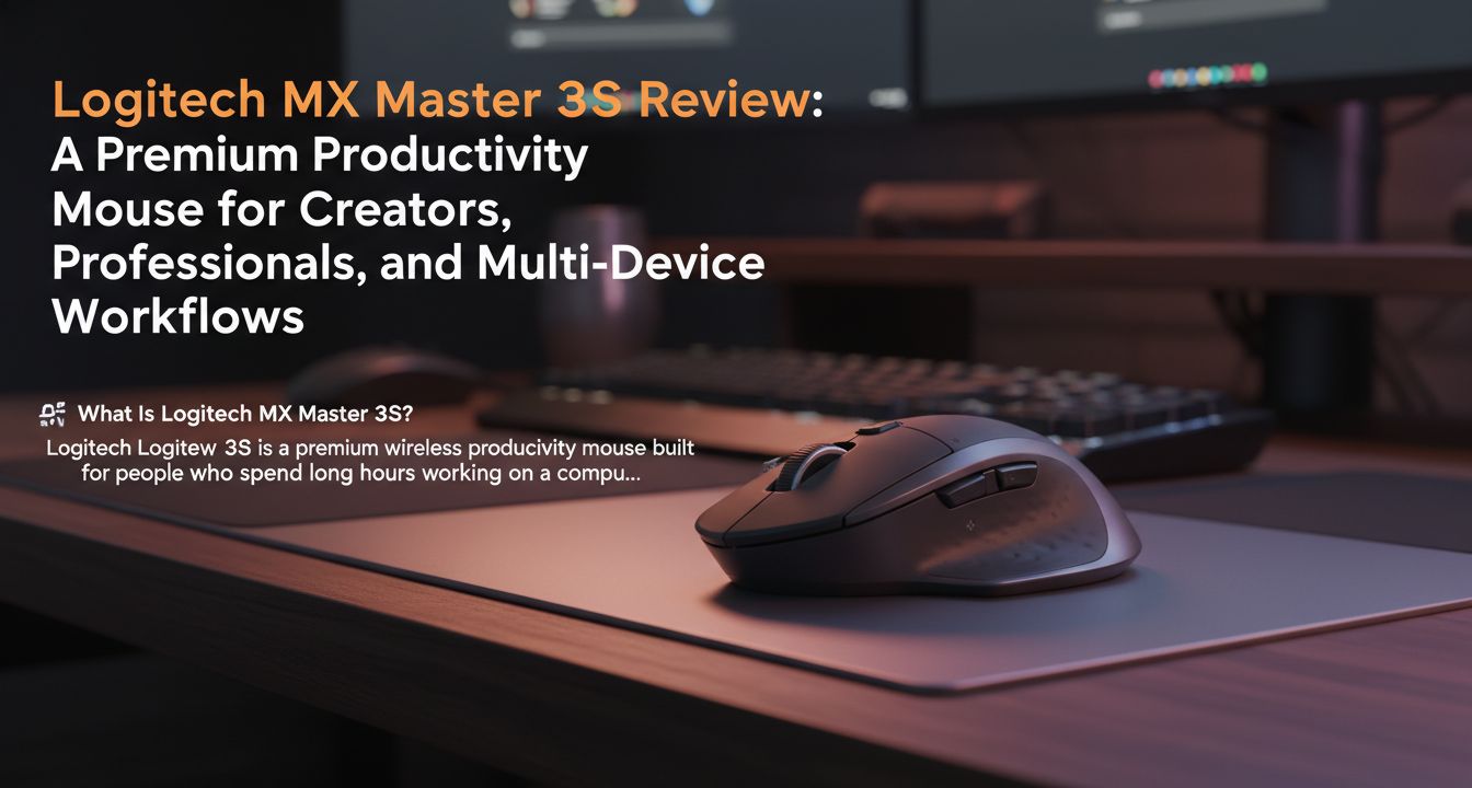 Editorial featured image for Logitech MX Master 3S Review: A Premium Productivity Mouse for Creators, Professionals, and Multi-Device Workflows