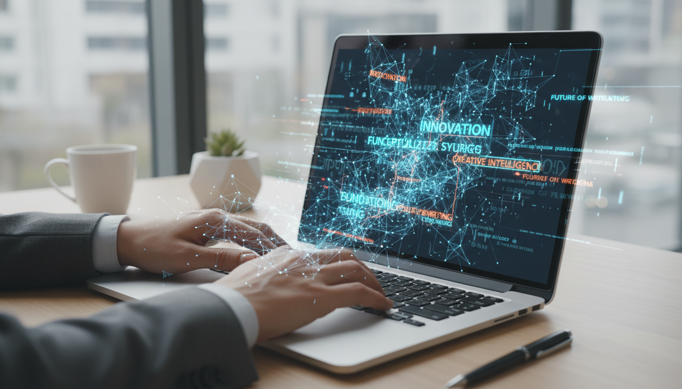 Diverse professionals efficiently using AI tools for various tasks, with the title 'Practical AI Tutorials for Busy People' integrated into the scene. supporting image 1