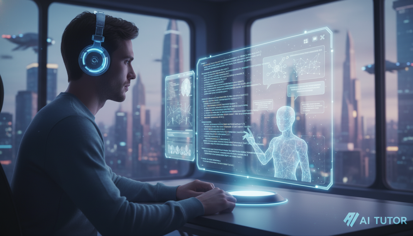 Diverse professionals efficiently using AI tools for various tasks, with the title 'Practical AI Tutorials for Busy People' integrated into the scene. supporting image 3