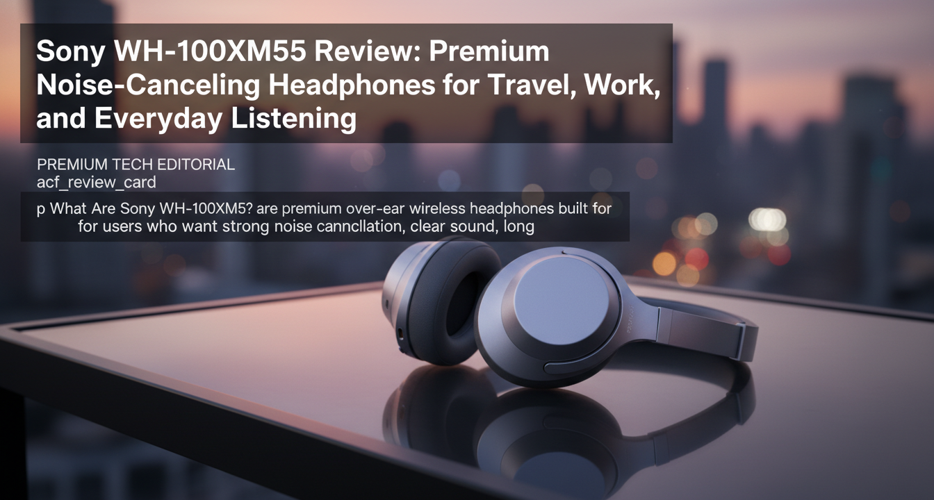 Editorial featured image for Sony WH-1000XM5 Review: Premium Noise-Canceling Headphones for Travel, Work, and Everyday Listening