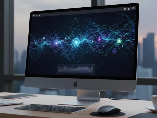 Abstract digital network representing information management