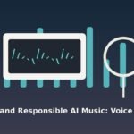 responsible AI music publishing workflow with microphone and rights paperwork