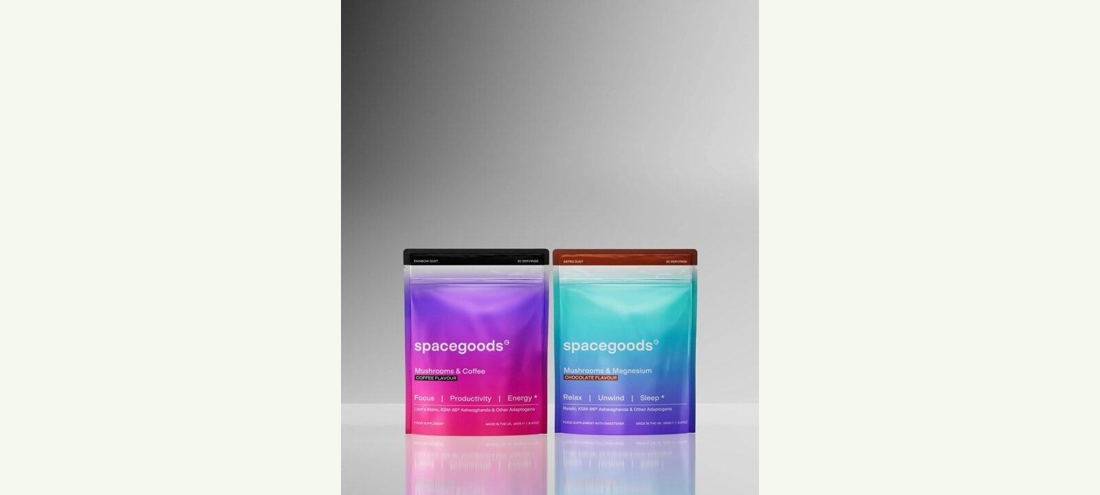 Spacegoods Rainbow Dust and Astro Dust functional drink powder starter kit