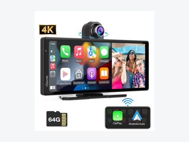 Carpuride portable CarPlay and Android Auto dashboard screen